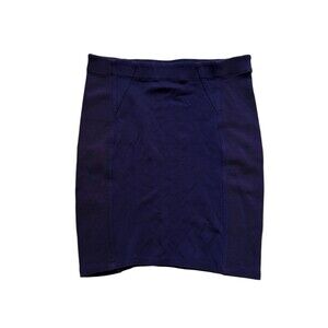 BCBG Max Azria Knit Skirt Rib Bodycon Simone Purple Stretch Party Small